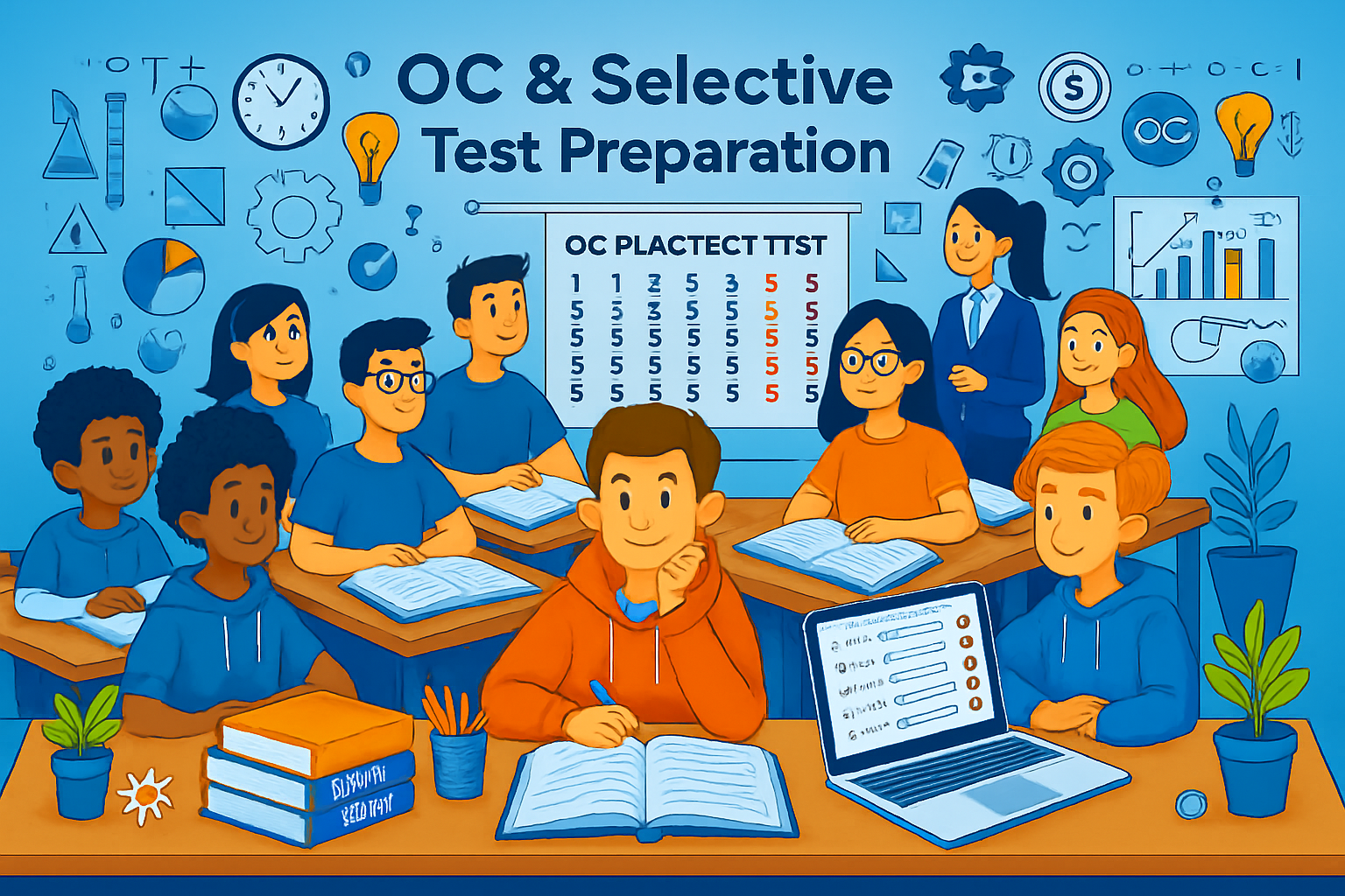 Student preparing for exam